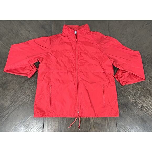 Vtg Woolrich Teton Red Windbreaker Jacket Removable Hood Women's Medium USA - Picture 2 of 10